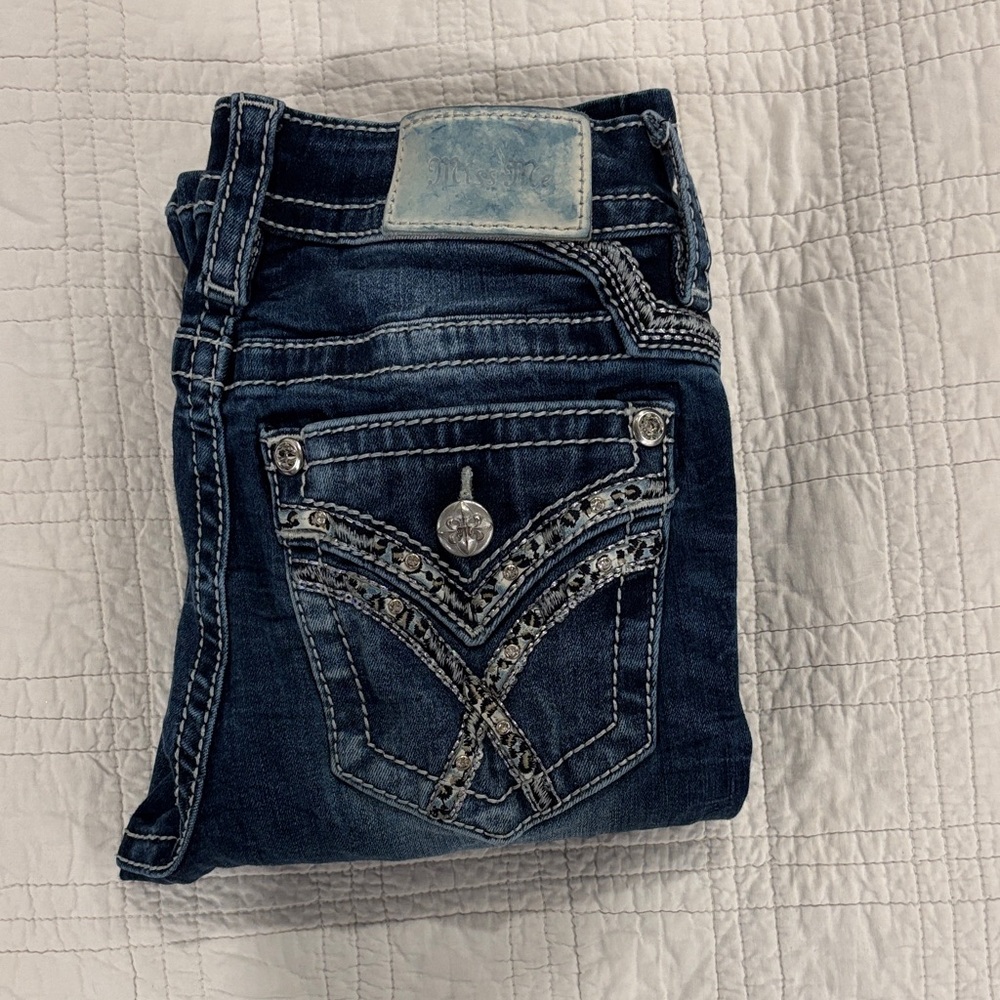 👖Miss Me Dark Blue Boot Cut Jeans